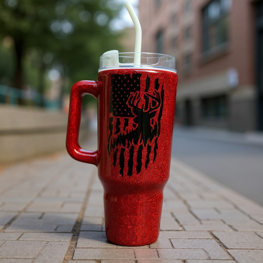 Deer Hunter Tumbler ~ Glitter Epoxy Tumbler ~ Epoxy Tumbler  ~ 40 oz. Tumbler ~  Custom Tumblers ~ Gift Ideas ~ Teacher Gift ~ Bridal Gifts