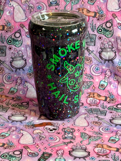 Smoke Herb Hail Satan ~ Glitter Epoxy Tumbler ~ Epoxy Tumbler  ~ 20 oz. Tumbler ~ Custom Tumblers ~ Gifts~ Satanist Gift ~ Dark Gifts
