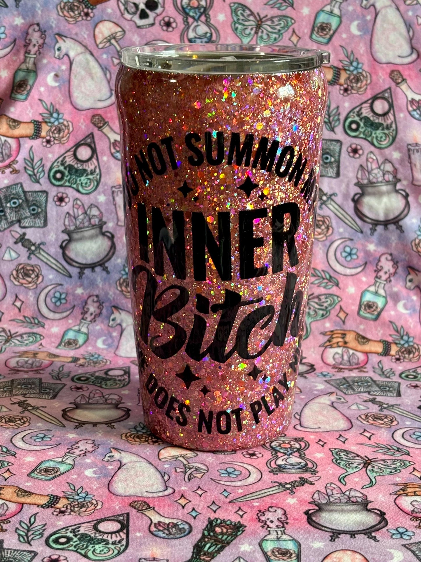 Do Not Summon My Inner Demon~ Glitter Epoxy Tumbler ~ Epoxy Tumbler  ~ 20 oz. Tumbler ~ Custom Tumblers ~ Gifts~ Teacher Gift ~ Bridal Gifts