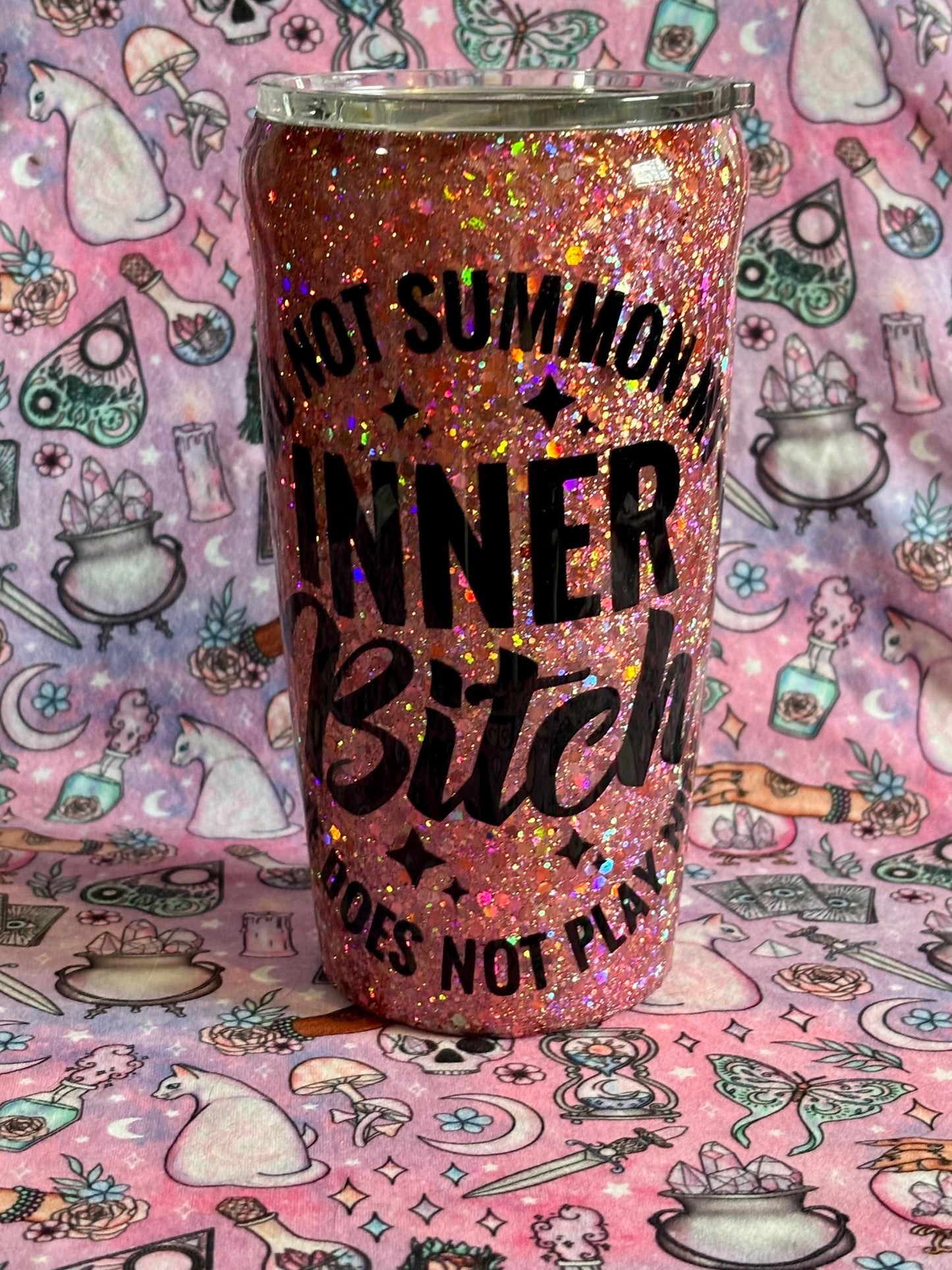 Do Not Summon My Inner Demon~ Glitter Epoxy Tumbler ~ Epoxy Tumbler  ~ 20 oz. Tumbler ~ Custom Tumblers ~ Gifts~ Teacher Gift ~ Bridal Gifts