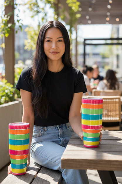 Rainbow Stripes Tumbler ~ Glitter Epoxy Tumbler ~ Epoxy Tumbler  ~ 40 oz. Tumbler ~  Custom Tumblers ~ Gift Ideas ~ Teacher Gift ~ Bridal Gifts