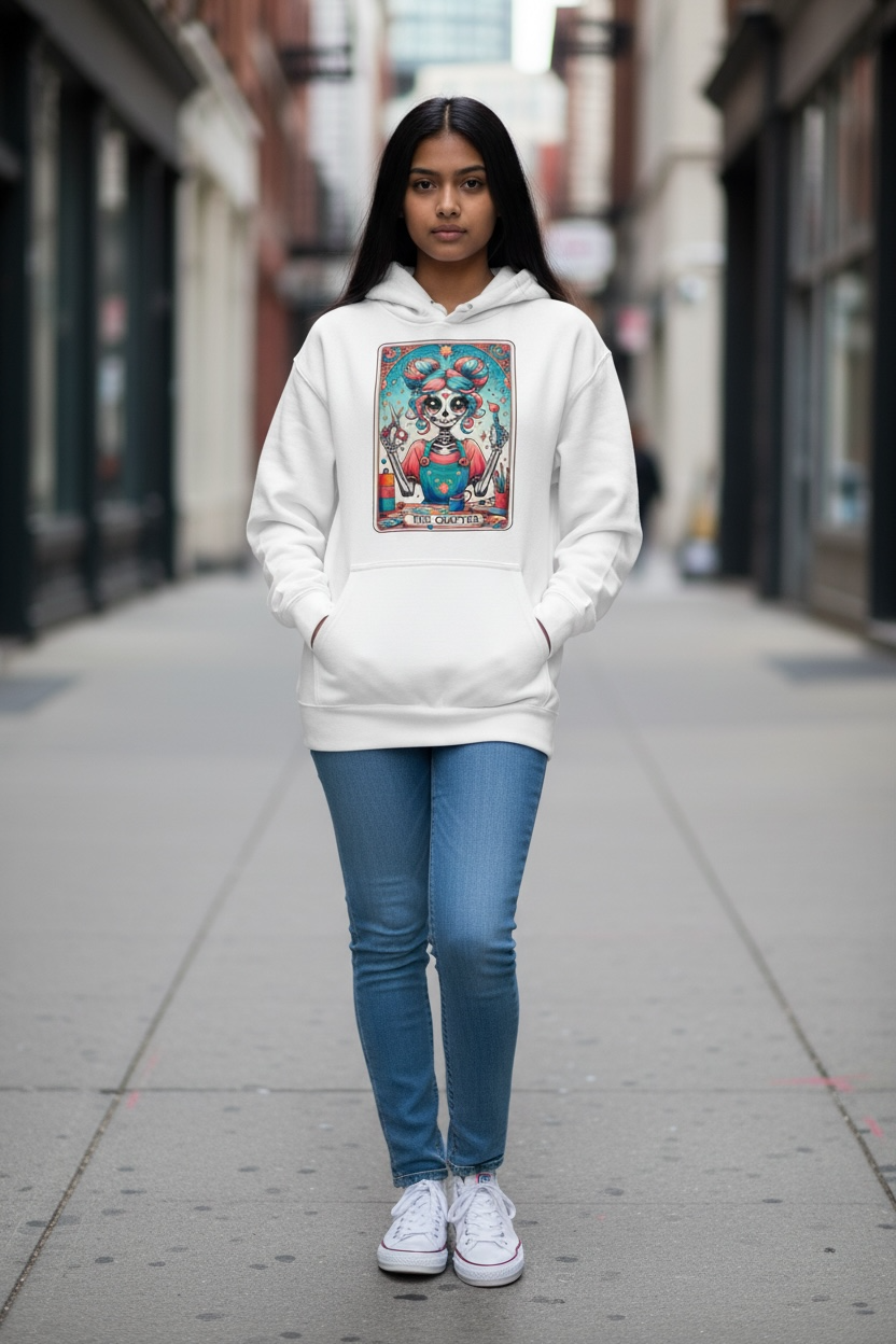 The Crafter Tarot Card Hoodie ~ Sublimation ~ Witchy Hoodie ~ Witchy Clothing ~ Pagan ~Witches ~ Witch Clothing ~  Spiritual