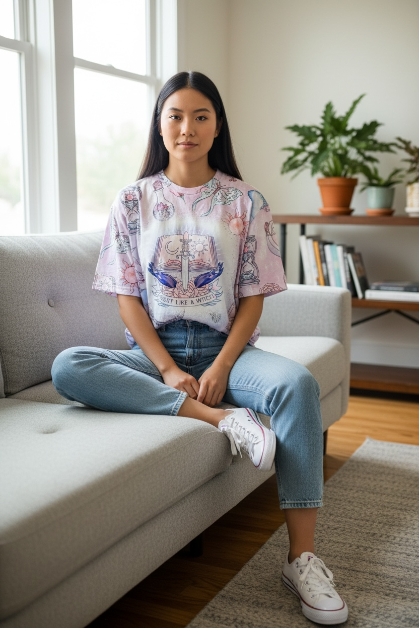 Fight Like A Witch ~ Sublimation ~ Witchy Shirt ~ Witchy Clothing ~ Pagan Clothing ~Witches ~ Witch Clothing ~ Pagan ~ Spiritual