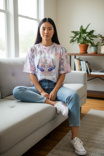 Fight Like A Witch ~ Sublimation ~ Witchy Shirt ~ Witchy Clothing ~ Pagan Clothing ~Witches ~ Witch Clothing ~ Pagan ~ Spiritual
