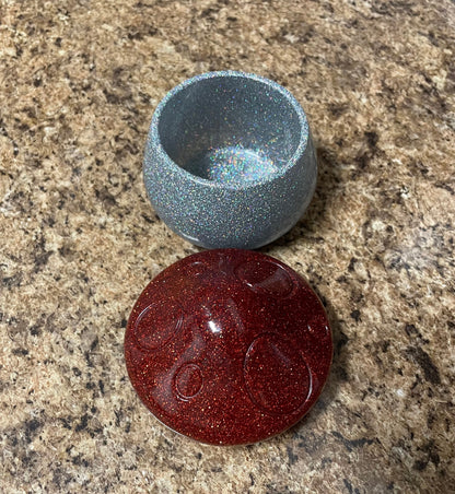 Handmade Glitter Mushroom Trinket Box ~ Jewelry Box ~ Household Decor