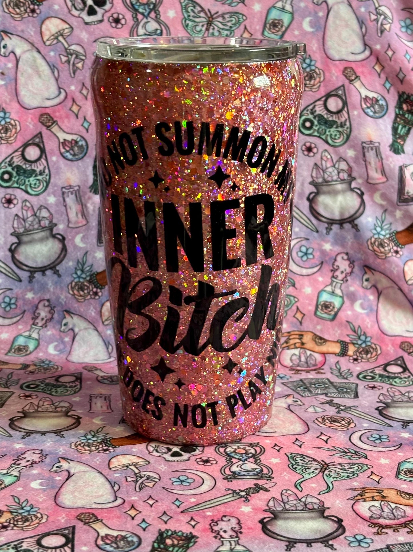 Do Not Summon My Inner Demon~ Glitter Epoxy Tumbler ~ Epoxy Tumbler  ~ 20 oz. Tumbler ~ Custom Tumblers ~ Gifts~ Teacher Gift ~ Bridal Gifts