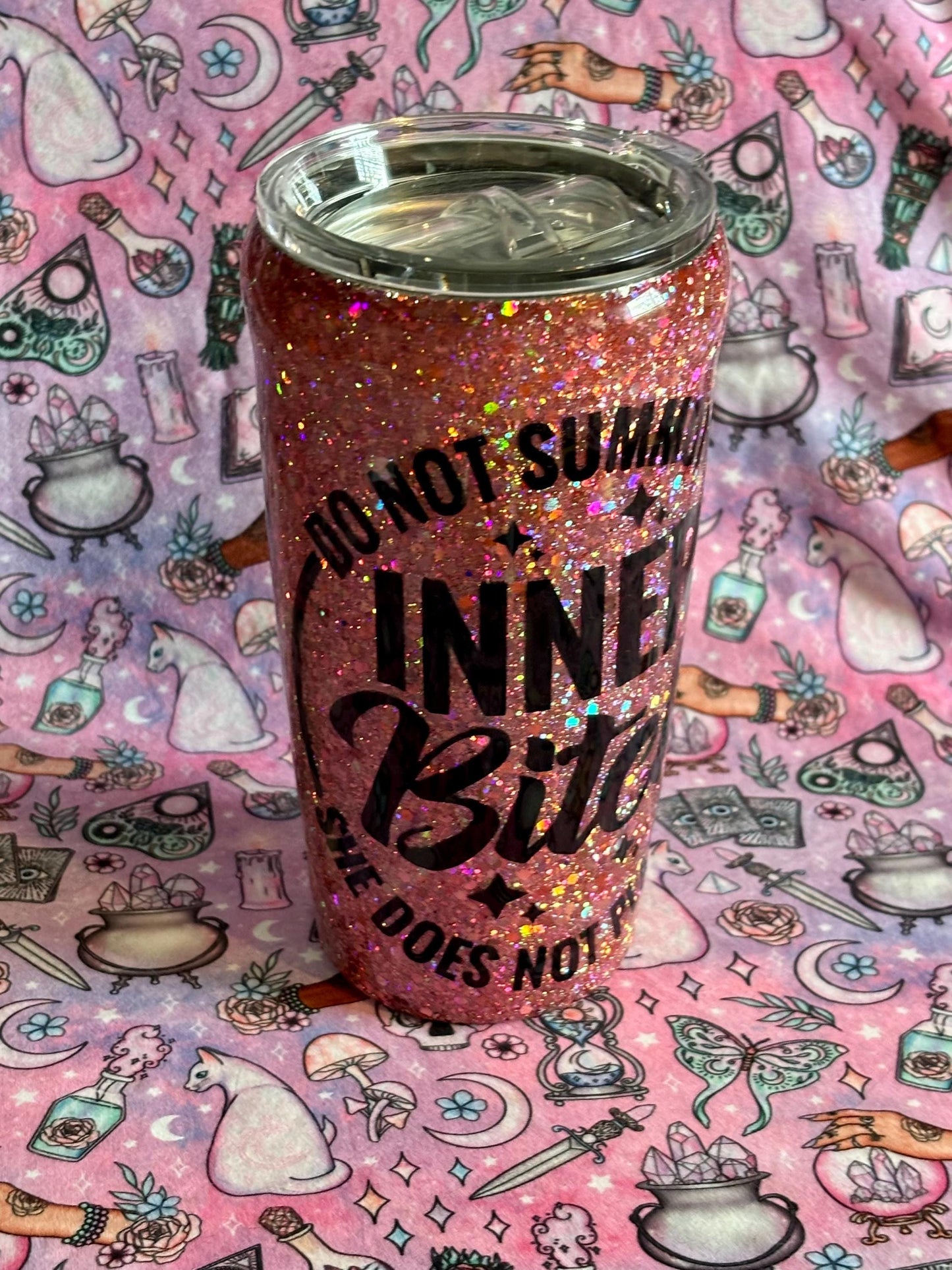 Do Not Summon My Inner Demon~ Glitter Epoxy Tumbler ~ Epoxy Tumbler  ~ 20 oz. Tumbler ~ Custom Tumblers ~ Gifts~ Teacher Gift ~ Bridal Gifts